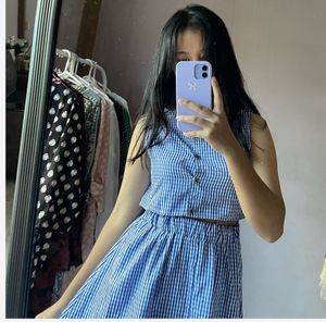 Blue Striped Matching Set