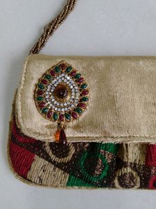 Perfect Condition Ethnic Velvet Clutch No Defect N