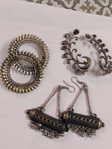 3 Pair Of Oxidation Earings Danglers Ethnic