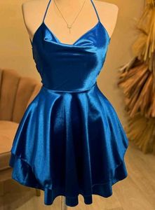 Blue Satin Dress