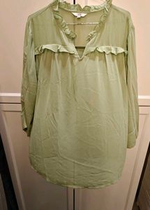 AND Green Ruffle Blouse - XL