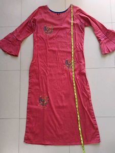 Straight Kurti With Embroidery Work
