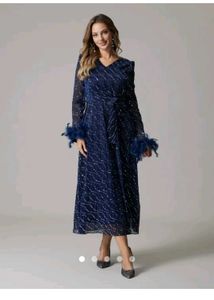 SAVANA Blue Embellished Dress