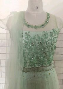 Machine Embroidery Bridal Wear Lehenga