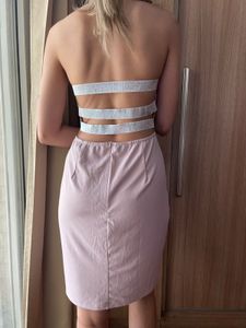 Baby Pink Coloured Backless Dress