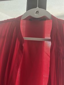 Red Pleated Kurti