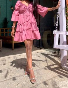Cute Baby Pink Dress With Adjustable Neckline🌸💞