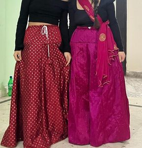 Red Lehenga Skirt