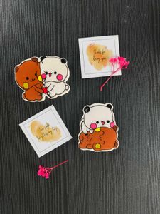 2× Cute Large Dudu Bubu 🤍🤎 Magnets
