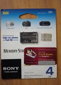 Brand New Sony 4 GB Memory Card For Digital Camera