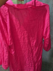 Pink Linen Tunic Top