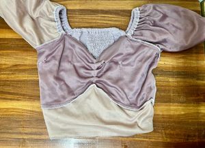 Sweetheart Neck Ruched Puff Sleeve Top