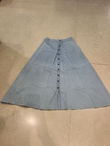 Denim Button-Down Skirt