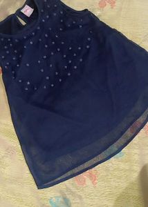 Navy Blue Floral Top