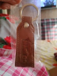 Brown Leather Keychain