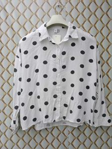 New With Tag Korean Baggy Dotted Cotton Shirt