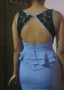 Blue Peplum Mini Dress