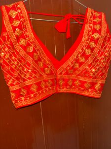 Red Embroidered Blouse