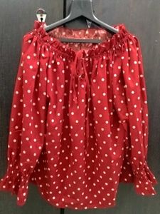 🍂Vintage Red Polka Off Shoulder top✨ | Retro