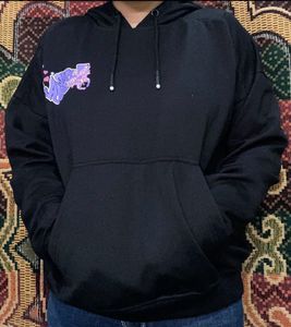 Black Printed Hoodie