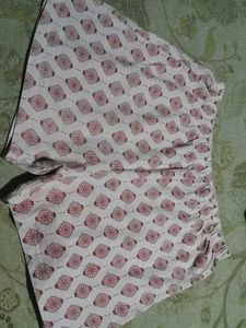 Pure Cotton Pink Shorts Ethnic Print