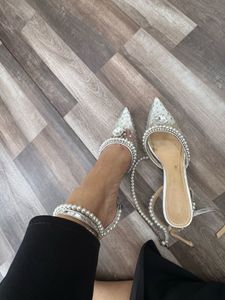 Elegant Pearl Embellished Heels