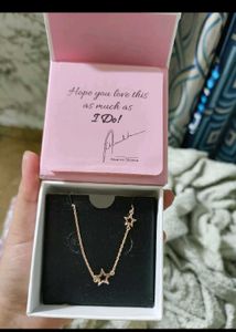 Rose Gold Star Crossed Lovers Necklace Silver 925