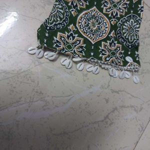 Patterned Long Sleeve Corset Kurti