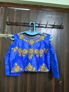 New Stylish Blue &amp; Orange Embroidered Lehenga Set