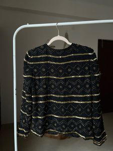 Classic WOMAN BLACK GOLD SEQUINS Jacket