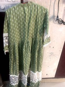 green anarkali kurta