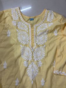 Yellow Embroidered Kurta