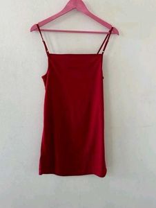 Red Mini Slip Dress