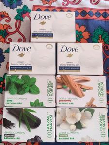 4 Organic Harvest  &amp; 3 Dove Soaps (each 125g)
