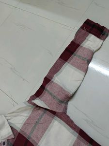 Red &amp; White Plaid Flannel Shirt