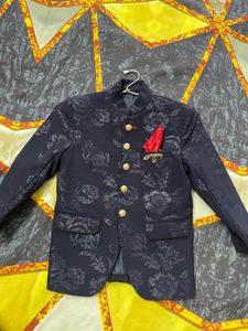 Boys&#39; Navy Floral Blazer