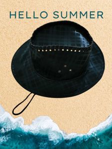 Black Summer Hat with Chin Strap