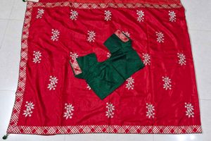 Red Embroidered Saree