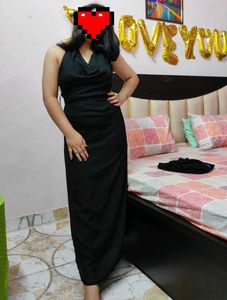 Cowl Neck Black Dress