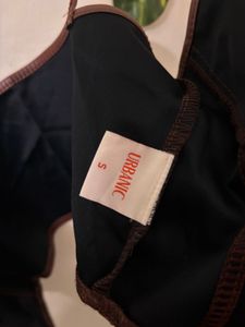 Brown Faux Leather Corset Top