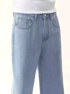 Blue Light Wash Wide Leg Jeans