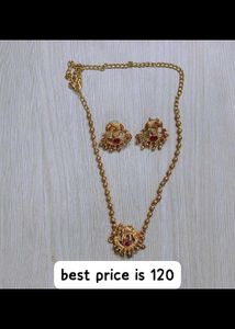 Gold-toned Necklace &amp; Earring Set