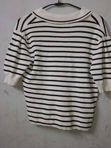 Striped knit Korean Top