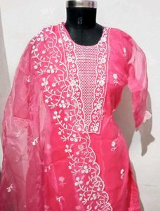 Pink Embroidered Kurta Set