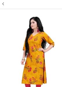 Yellow Floral Print Kurta
