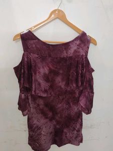 Purple Cold Shoulder Top