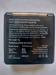 My Glam Manish Malhotra 9 In 1 Eyeshadow Palette