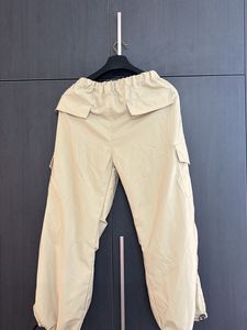 Beige Parachute Pants