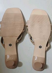 Nude Strappy Kitten Heels By Vishudh
