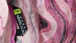 Marble Print Mesh Top